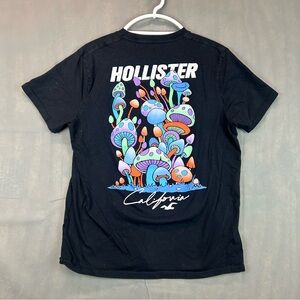 Hollister California Black MushroomGraphic T-Shirt Size Large back shown